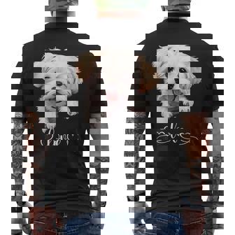 Maltese Love – Cute Small Dog Lover Men's T-shirt Back Print - Thegiftio