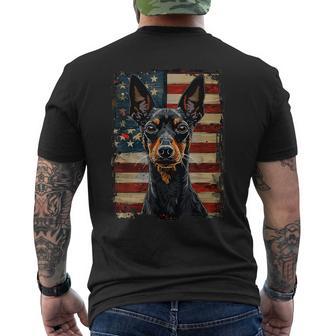 Manchester Terrier American Flag Men's T-shirt Back Print - Thegiftio UK