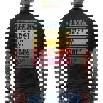 Mantén La Calma Y Deja Que Avie Encargue De Esta Divertida Cita Retro Personalizada Camiseta Hombre Estampado Espalda - Regaloses