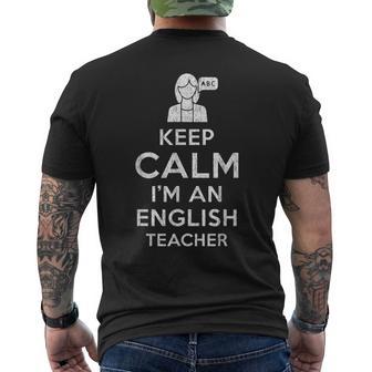Mantenga La Calmaoy Un Profesor De Inglés Divertido Profesor De Inglés Camiseta Hombre Estampado Espalda - Regaloses