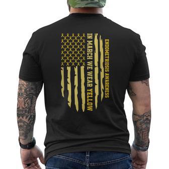 In March We Wear Yellow Endometriosis Awareness Month Men's T-shirt Back Print - Thegiftio UK