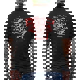 Maroon Red Burgundy Tape Cassettes Classic Old School Maroon Men's T-shirt Back Print | Mazezy