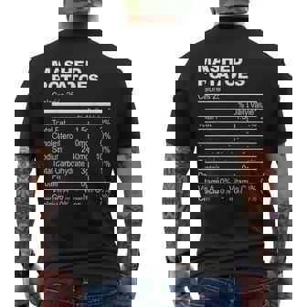 Mashed Potatoes Nutrition Facts Thanksgiving Men's Back Print T-Shirt | Mazezy