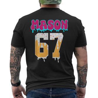 Mason 67 Ice Cream Drip Baseball Ice Cream Drip Men's T-shirt Back Print - Thegiftio UK