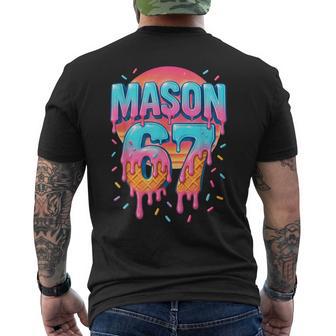 Mason 67 Meme Ice Cream Baseball Drip 6 7 Six Seven 6-7 Men's T-shirt Back Print | Mazezy
