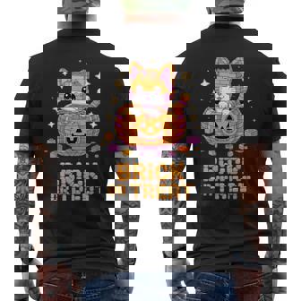 Master Builder Halloween Cat Lover Building Bricks Blocks Men's T-shirt Back Print | Seseable UK