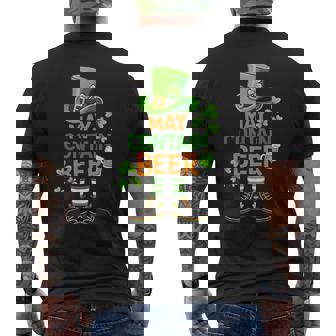 May Contain Beer St Patrick Day Humor Men's T-shirt Back Print | Seseable FR