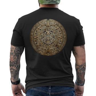 Mayan Calendar Maya Aztec Mexican Sun Stone Ancient Azteca Men's T-shirt Back Print - Thegiftio UK