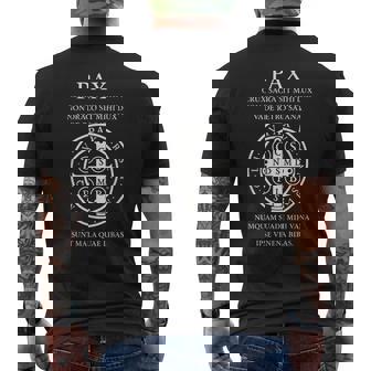 Medalla Dean Benito Oración Latina Pax Cruz Cristiana Camiseta Hombre Estampado Espalda - Regaloses