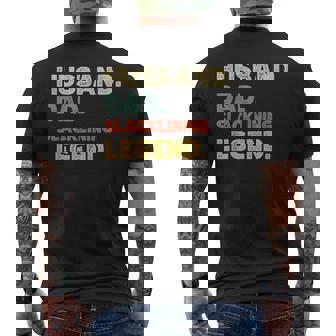 Mens Funny Husband Dad Slacklining Legend Vintage Retro Men's Back Print T-Shirt | Mazezy