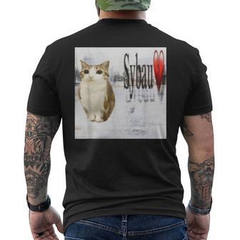 Meowl Sybau Meme Cat-Owl Brainrot Silly Cursed Cat Men's T-shirt Back Print - Thegiftio UK