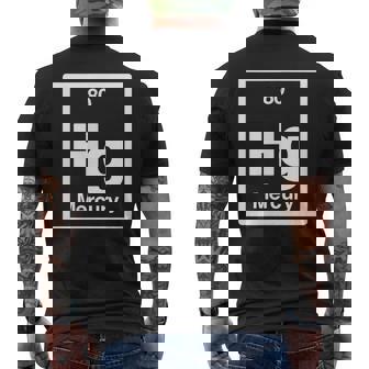 Mercury Hg 元素周期表 サイエンスギフト メンズTシャツ バックプリント - Kawaiitshirt