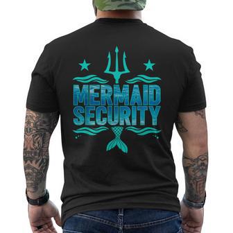 Mermaid Security Squad Matching Trident Birthday Love Merman Men's T-shirt Back Print - Thegiftio UK