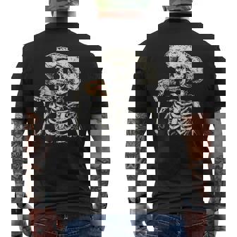 Mexican Skeleton Taco Lover Men's T-shirt Back Print - Monsterry