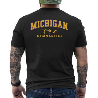 Michigan Gymnastics Gymnast Acrobatics Men's T-shirt Back Print | Mazezy