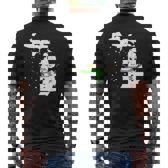 Michigan Snowman Men's T-shirt Back Print | Mazezy