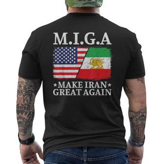 Miga Make Iran Great Again Half American Half Iranian Men's T-shirt Back Print - Monsterry