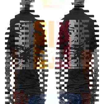 Military Fighter Jet Retro Six Year Old Boys 6Th Birthday Men's T-shirt Back Print - Monsterry