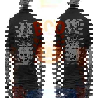 Min Pin Costume On Pumpkin Halloween Miniature Pinscher Men's T-shirt Back Print | Seseable FR