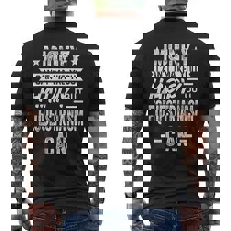 Money Can't Make You Happy But Equestrianism Equestrian Can Men's Back Print T-Shirt | Mazezy