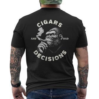 Monkey Cigars And Bad Decisions Men's T-shirt Back Print - Thegiftio UK