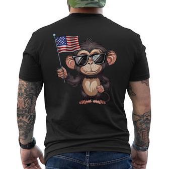 Monkey Usa Flag Monkey Lovers 4Th Of July Men's T-shirt Back Print - Thegiftio UK
