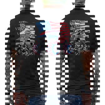 Monster Truck 4Th Of July American Flag Monster Trucks Lover Men's T-shirt Back Print | Seseable CA