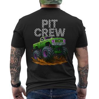 Monster Truck Pit Crew Family Matching Birthday Party Men's T-shirt Back Print - Thegiftio UK