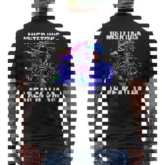 Monster Trucks Are My Jam Monster Truck Men's T-shirt Back Print - Monsterry