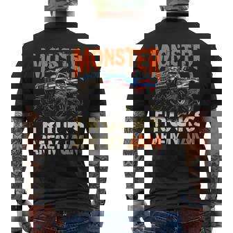 Monster Trucks Are My Jam Usa Flag American Men's T-shirt Back Print - Monsterry