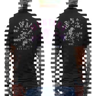 Montana Vintage Mountains Bear Nature Lover Men's T-shirt Back Print - Monsterry