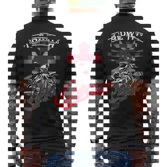 Motorcycle Biker Motorbike Rider I Ride With Jesus Men's Back Print T-Shirt | Mazezy