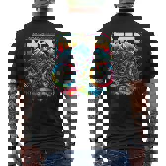 Mountain Bike Mtb Moutain Biking Tie Dye Colorful Bicycle Men's Back Print T-Shirt | Mazezy