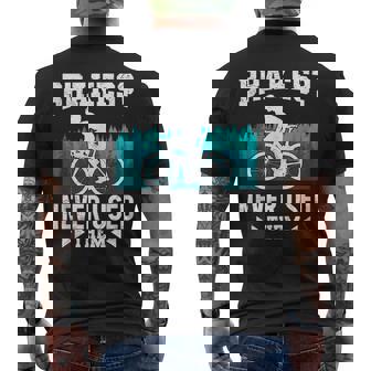 Moutain Biking BRAKES NEVER USED THEM MTB Mountainbike Tank Top Men's Back Print T-Shirt | Mazezy