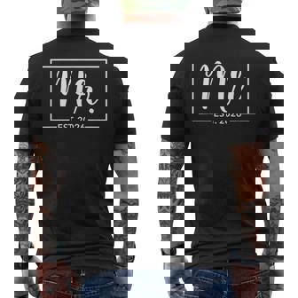 Mr Est 2026 Just Married Honeymoon Wedding Men's T-shirt Back Print - Thegiftio