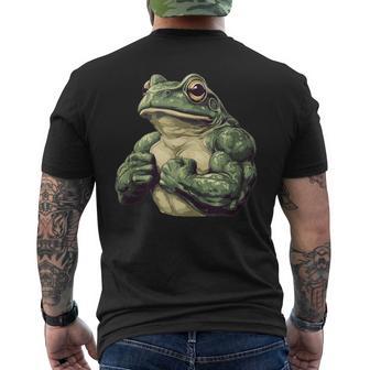 Muscular Frog Powerlifting Weightlifting Gym Workout Men's T-shirt Back Print - Thegiftio UK