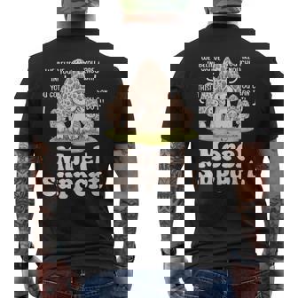 Mushroom Foraging Mycology Fungi Shroom Morel Hunting Men's Back Print T-Shirt | Mazezy