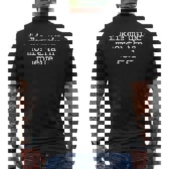 I Like Music More Than People Men's T-shirt Back Print | Seseable UK