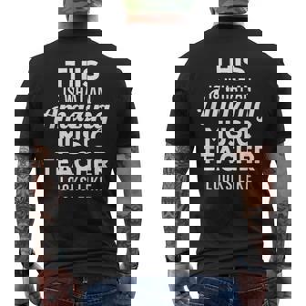 Music Teacher Idea Appreciation Graduation Birthday Men's Back Print T-Shirt | Mazezy