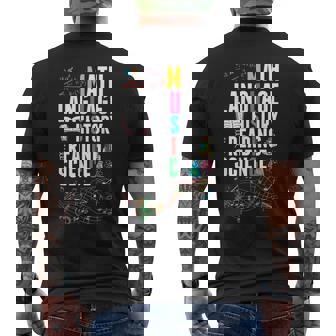 Music Teacher Music Math Language History Reading Science Men's Back Print T-Shirt | Mazezy