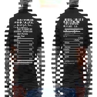 Music Teacher Nutritional Facts Teaching Appreciation Men's Back Print T-Shirt | Mazezy