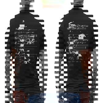 Musique Chats Jouant Avec Des Notes De Musique Partitions De T-shirt imprimé au dos - Cadeauxyz