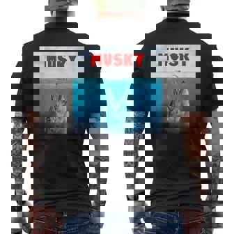 Musky Fishing Great White Theme Men's T-shirt Back Print - Monsterry