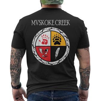 Mvskoke Creek Muskogee Tribe Native American Medicine Wheel Men's T-shirt Back Print - Thegiftio UK