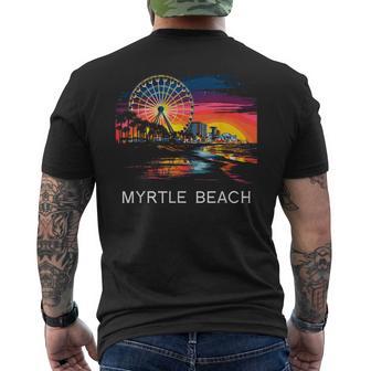 Myrtle Beach South Carolina Skywheel Ocean Retro Men's T-shirt Back Print - Thegiftio UK