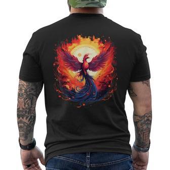 Mythical Bird Phoenix Rising Rejuvenation Fire Phoenix Bird Men's T-shirt Back Print - Thegiftio UK