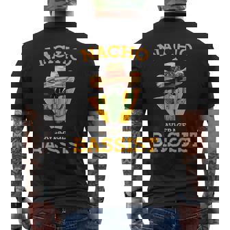 Nacho Average Bassist Mexican Bass Guitar Player Joke Men's T-shirt Back Print - Thegiftio