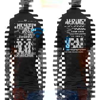 Nager Gamer Geek Gamen Frau Mann Aufräumen Erst Wenn Wlan-Signal Nicht Mehr Durchkommt -Erwachsene Chwarz Klein Eu 405 Crew-Ausschnitt Kurzarm Klassisch Casual Gaming T-Shirt mit Rückendruck - Geschenkecke