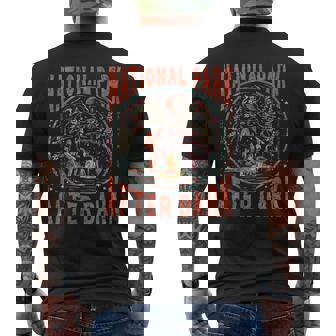 National Park After Dark Camping Retro Men's T-shirt Back Print - Monsterry