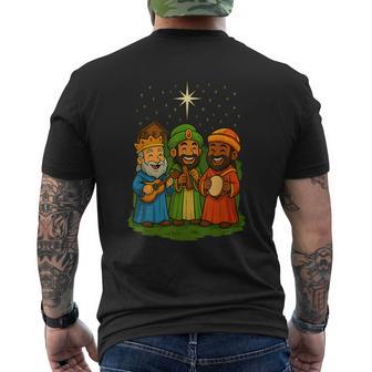 Navidad Día De Reyes Magos Diseño Tradicional Con Estrellas Camiseta Hombre Estampado Espalda - Regaloses